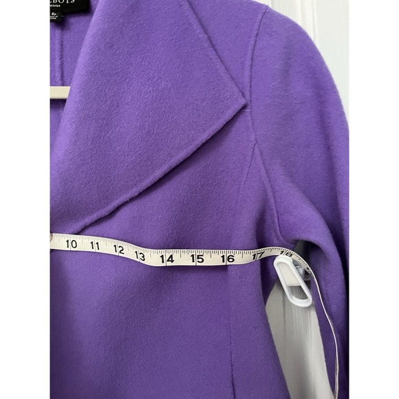 Talbots Purple 90% Wool Open Front Jacket Blazer, Small Petite Pockets Fall - Picture 7 of 7